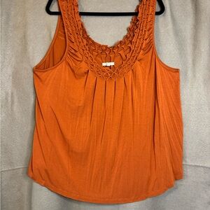 Women's Orange Sleeveless Top